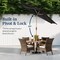 Best Choice Products 10ft Outdoor Woodgrain Pattern Steel Market Patio Umbrella w/ Crank, Tilt